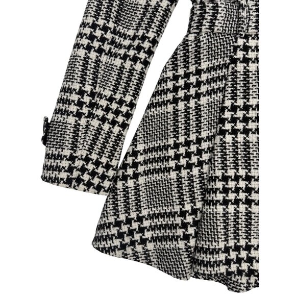 Vintage 90s Y2K Victorias Secret Black White Houndstooth Double Breasted Peacoat - Picture 14 of 16